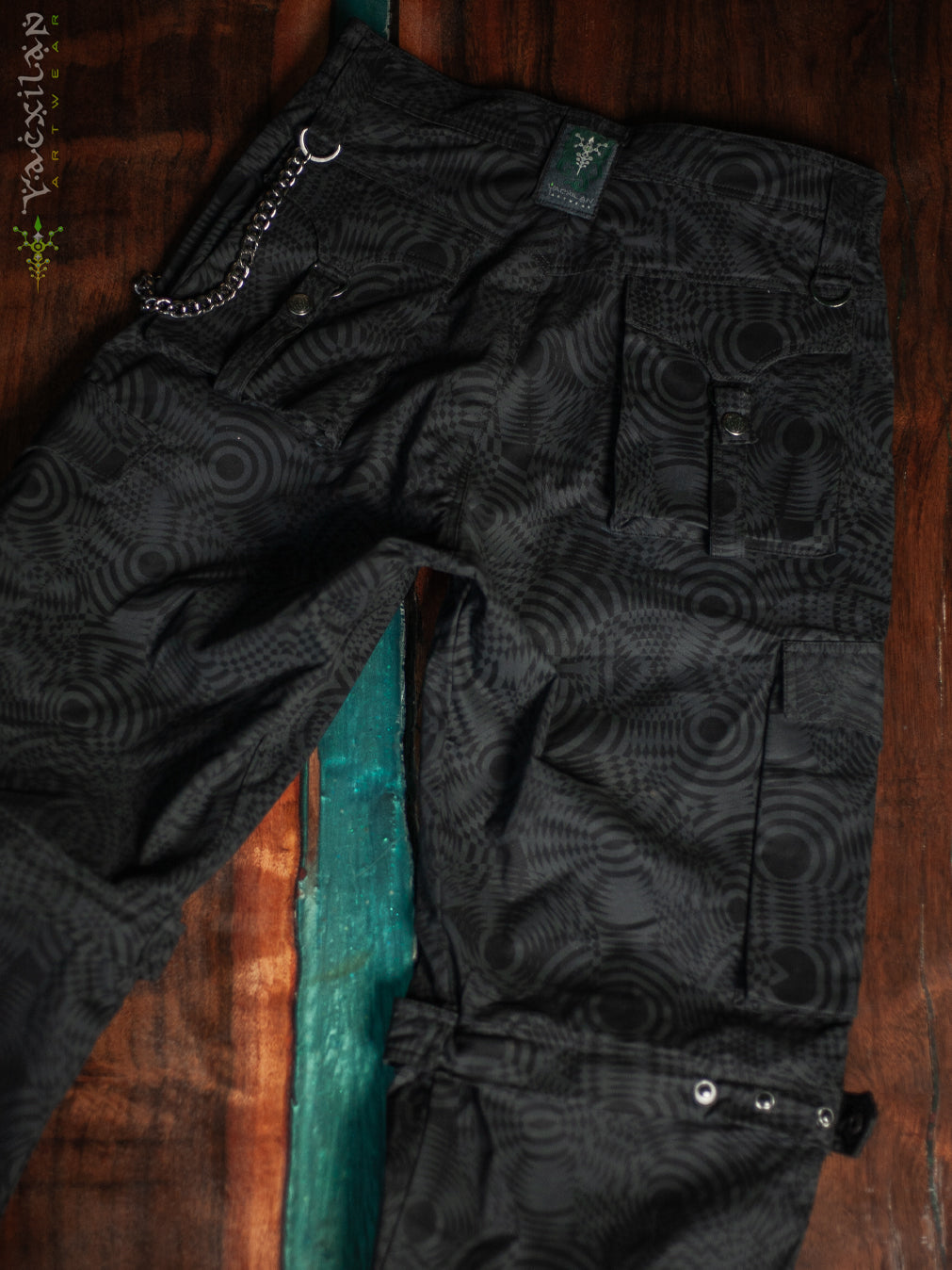 Pants Men Baggy Pockets / Cotton Printed - Blak WIERD NOIZES