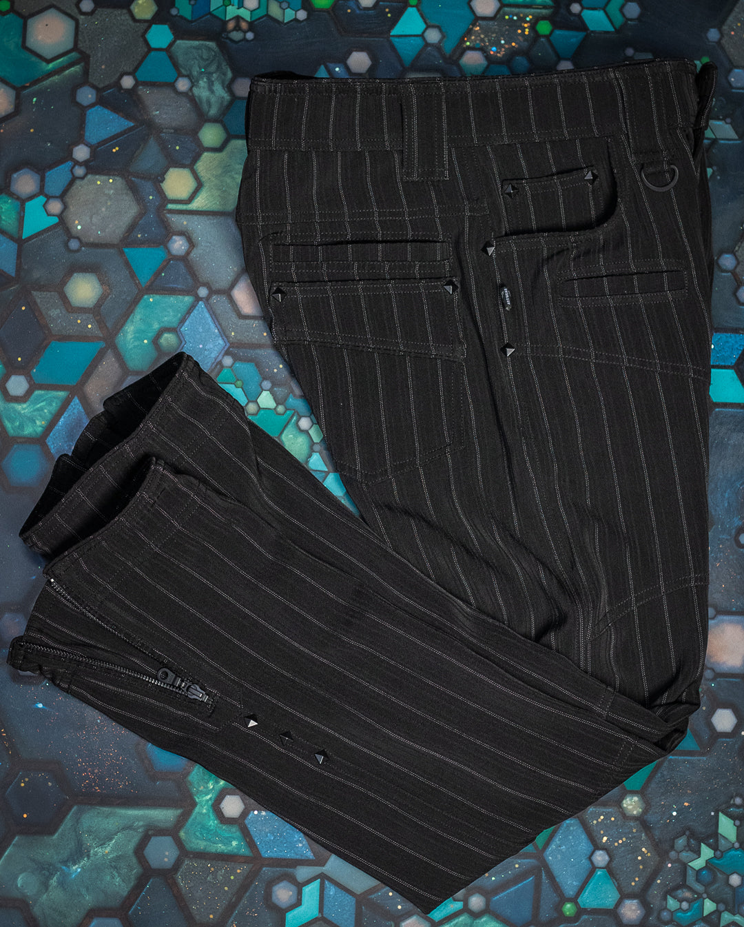 Pants Men / Stretchy Strippes Plain - BLACK PIMP