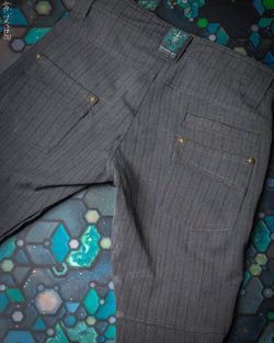 Pants Men / TR - Grey Strippe HERRINGBONE - Yacxilan Artwear