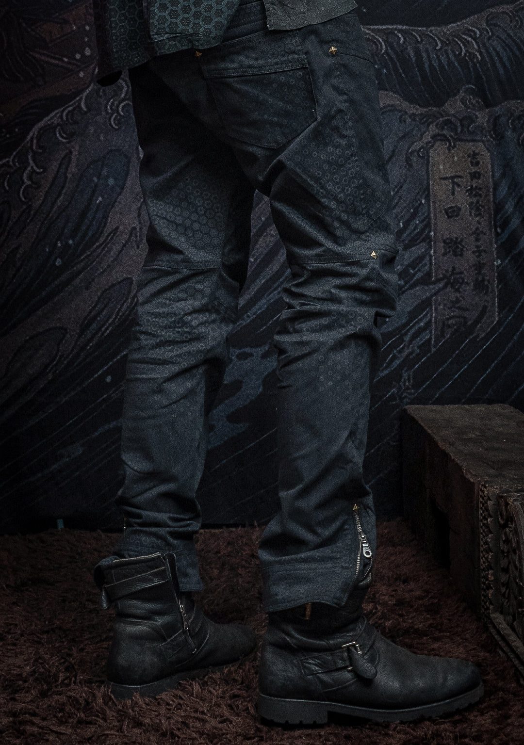 Pants Men / Twill Stretchy Screenprinted - Black ARAKIS