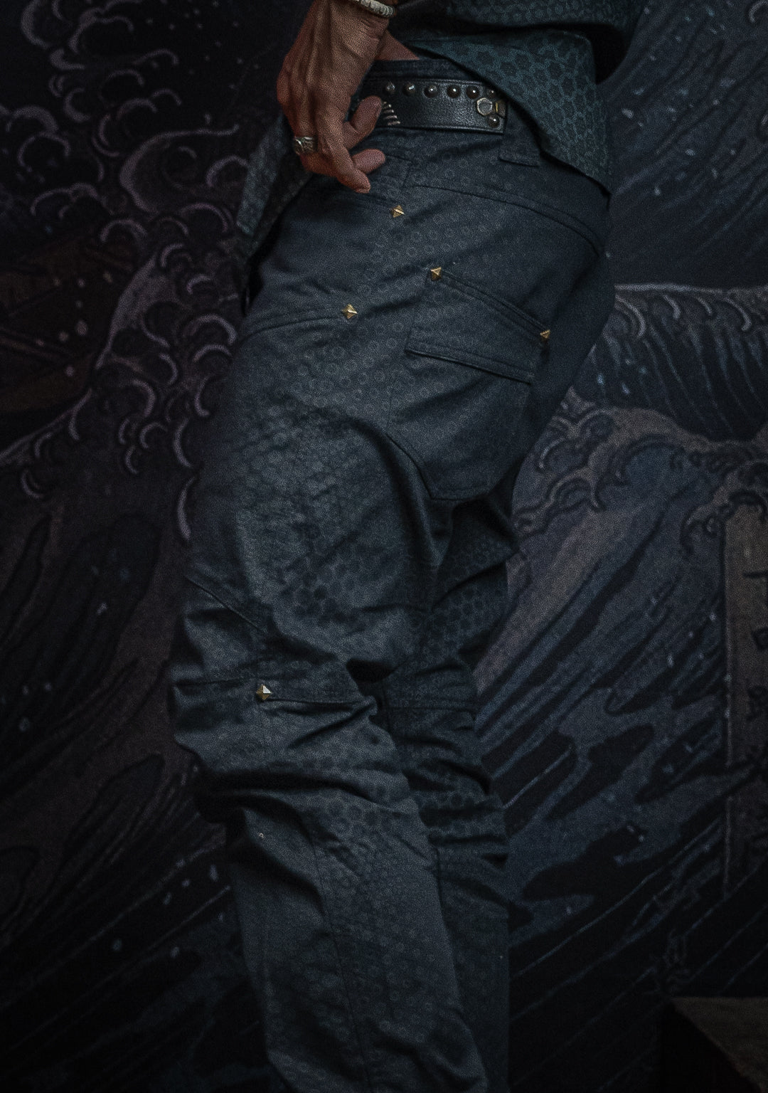 Pants Men / Twill Stretchy Screenprinted - Black ARAKIS