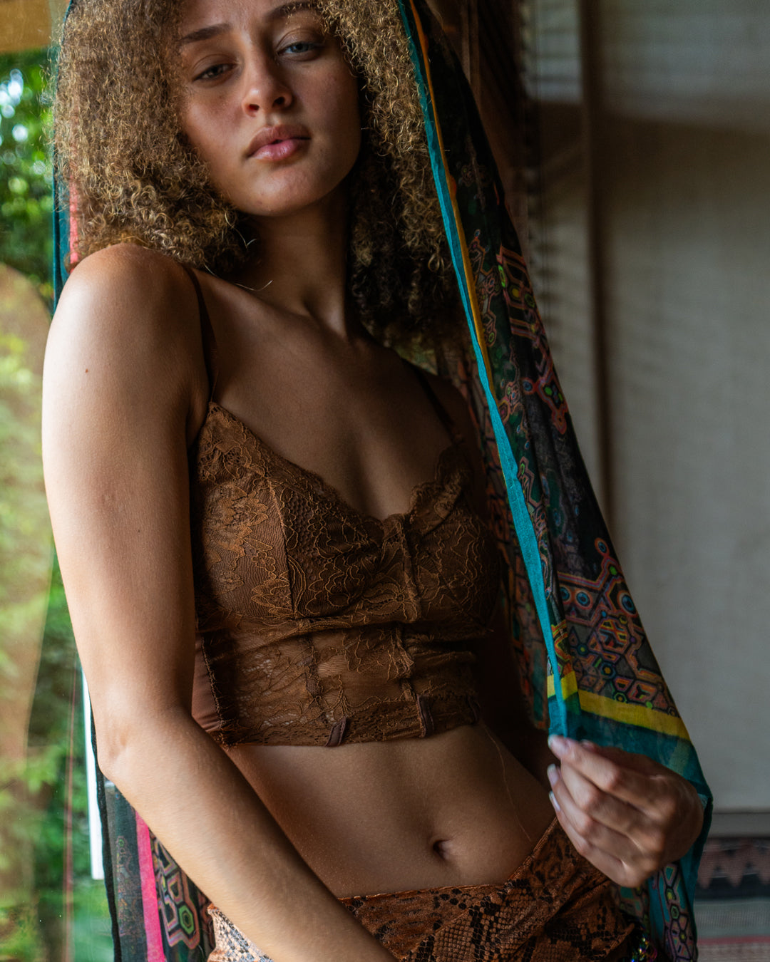 Corset / Lace Mesh - BROWN