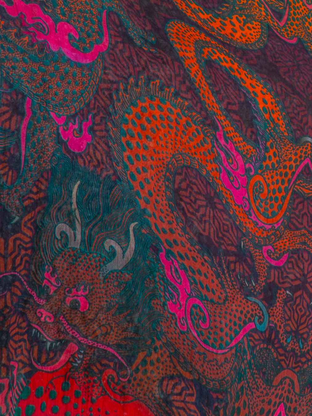 Scarf / Pareo Bamboo - FIRE DRAGONS
