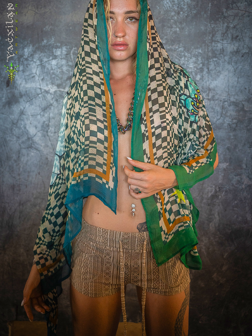 Scarf / Pareo Bamboo - PSYCOCHIC FLOWER