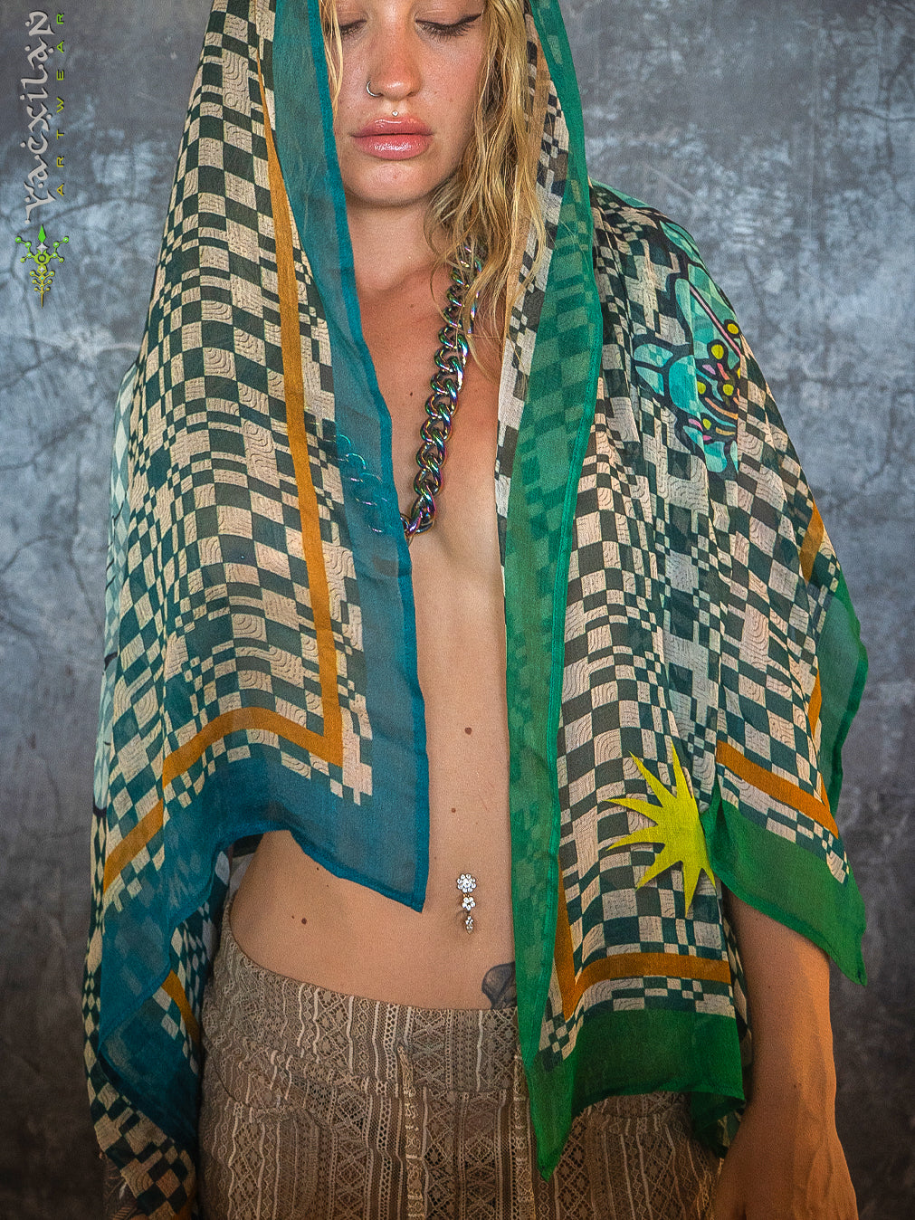 Scarf / Pareo Bamboo - PSYCOCHIC FLOWER