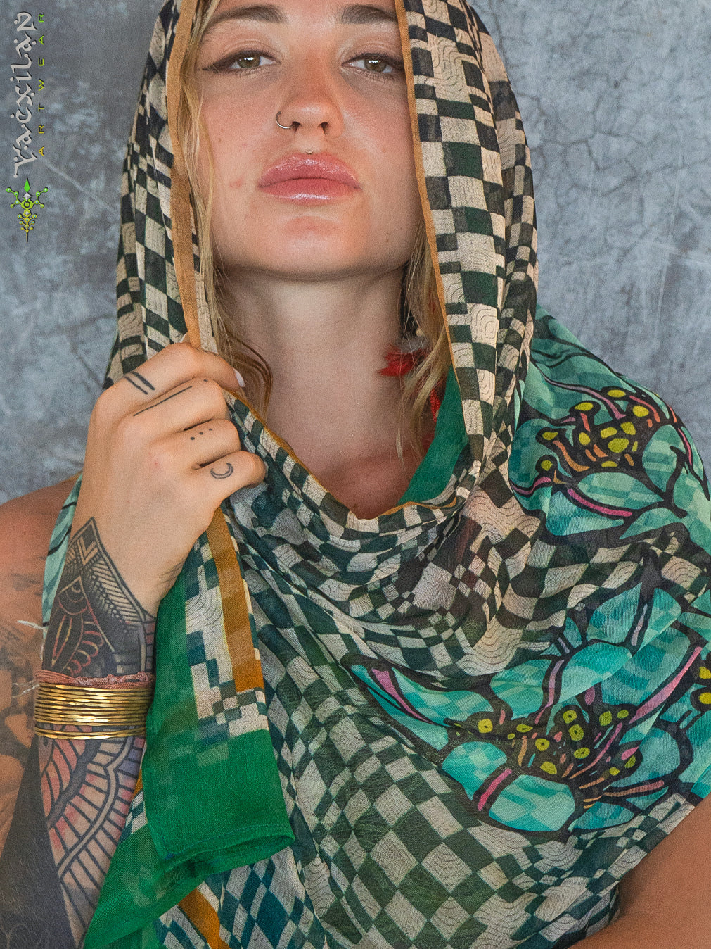 Scarf / Pareo Bamboo - PSYCOCHIC FLOWER