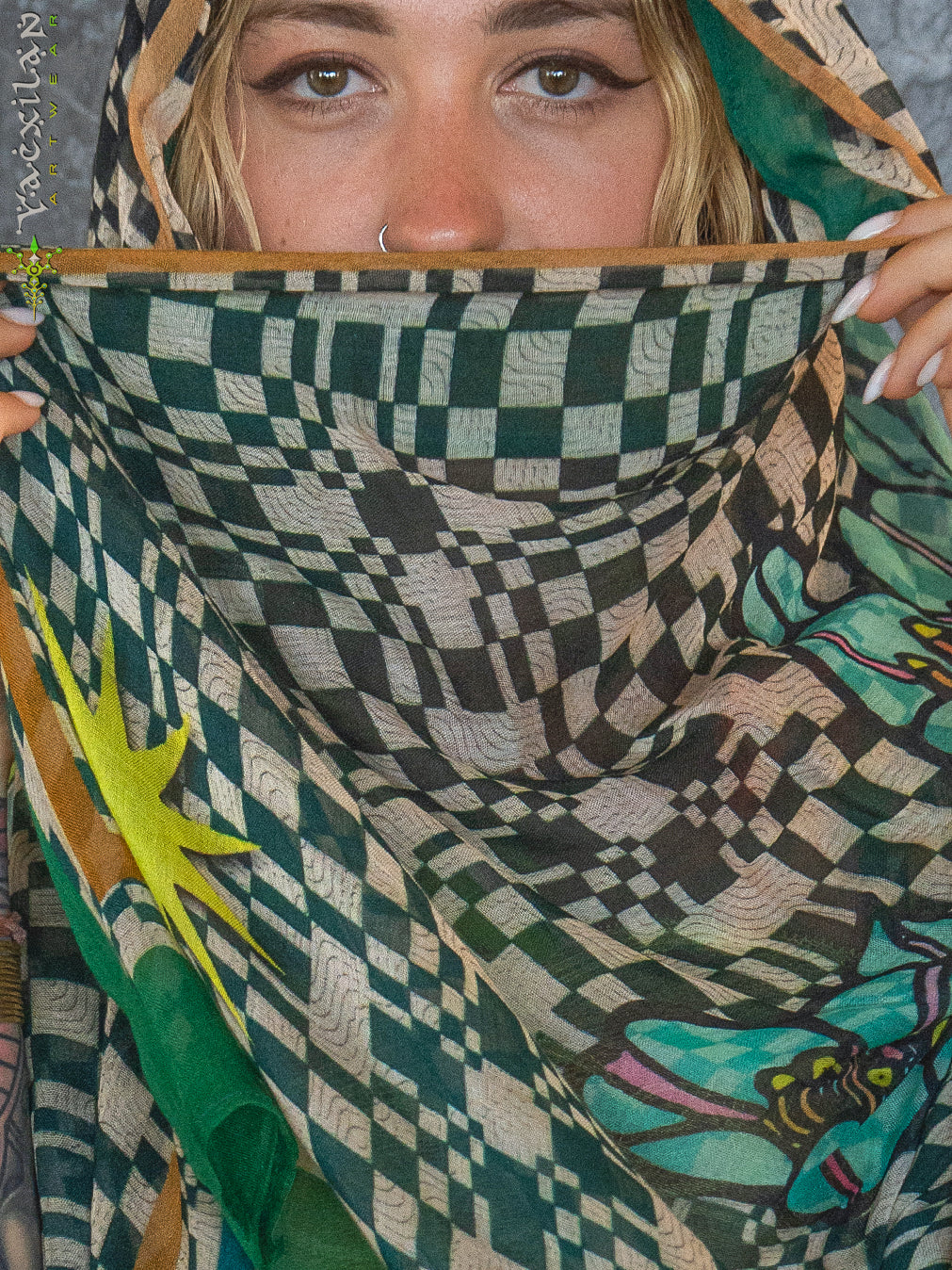 Scarf / Pareo Bamboo - PSYCOCHIC FLOWER
