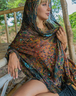 Scarf / Pareo Bamboo - SERPENTS N LADDERS Yacxilan Artwear