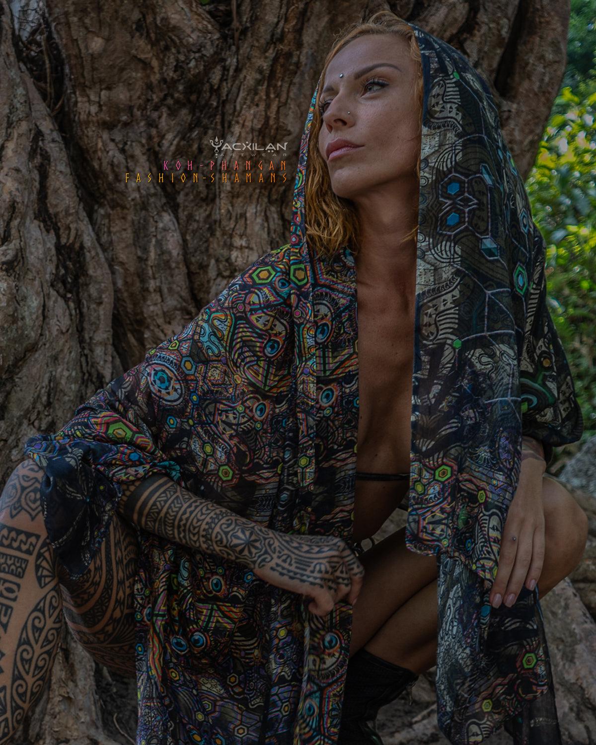 Scarf / Pareo Bamboo - PSYCHEDELIKA GALACTIKA - Yacxilan Artwear