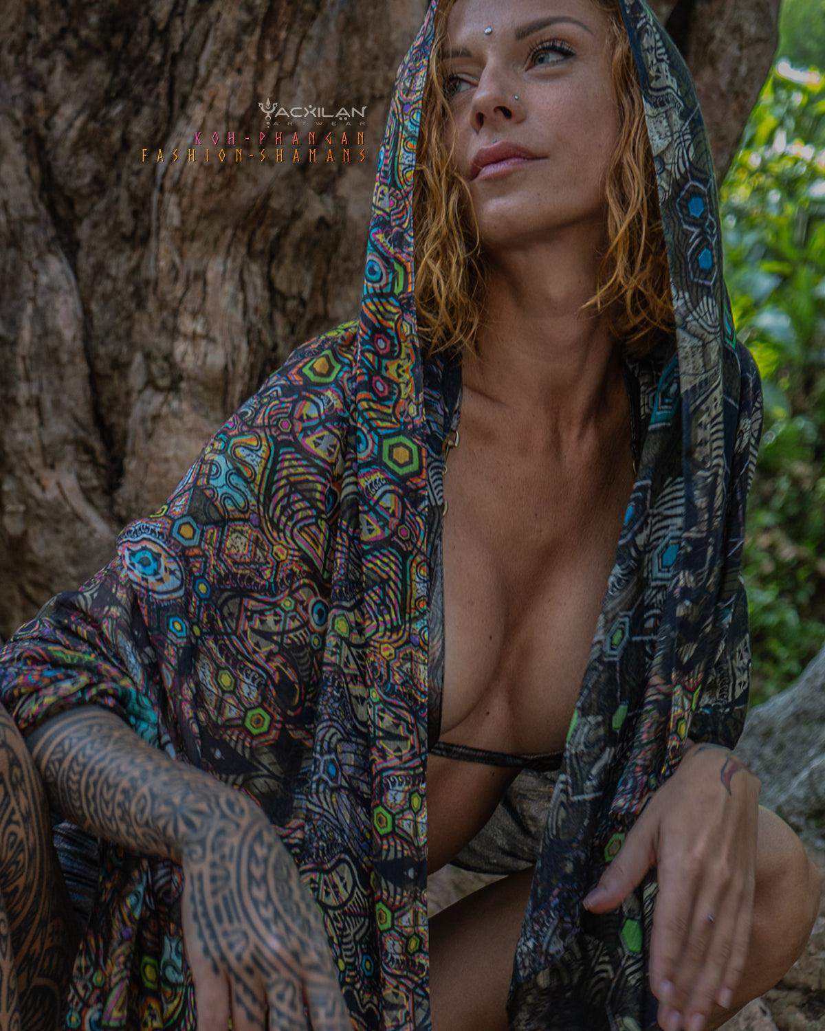 Scarf / Pareo Bamboo - PSYCHEDELIKA GALACTIKA - Yacxilan Artwear