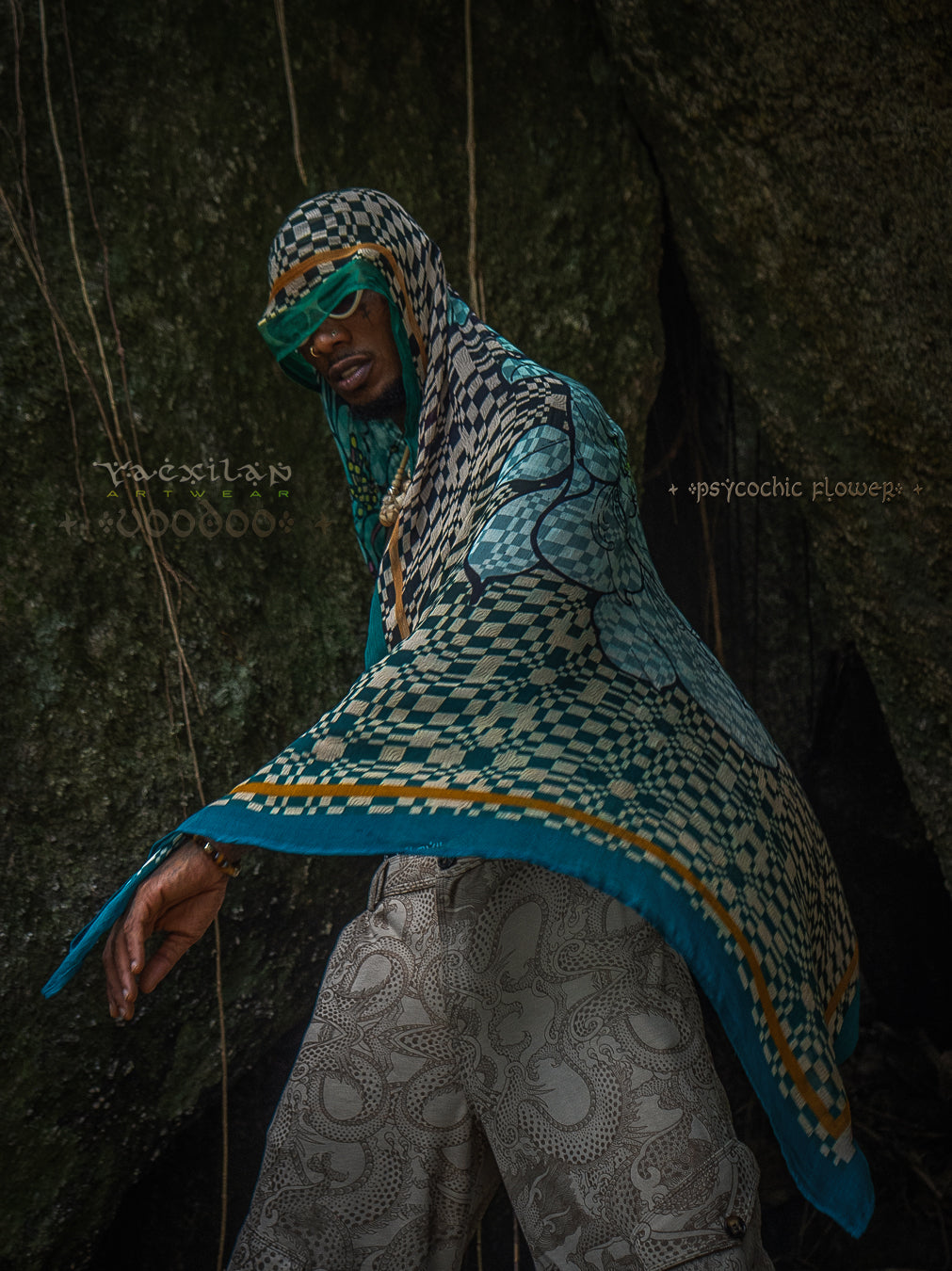 Scarf / Pareo Bamboo - PSYCHOCHIC FLOWER