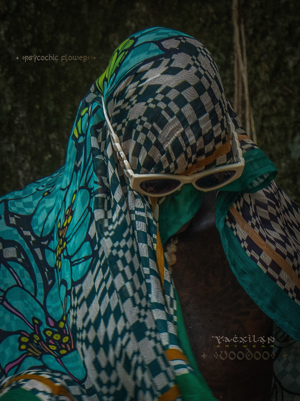 Scarf / Pareo Bamboo - PSYCHOCHIC FLOWER