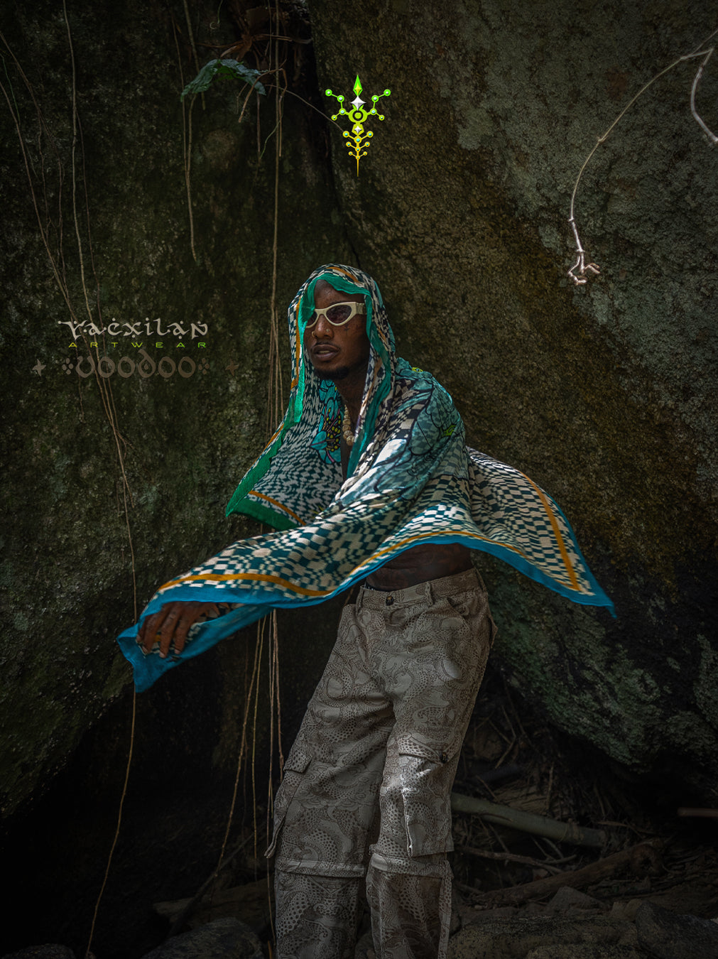 Scarf / Pareo Bamboo - PSYCHOCHIC FLOWER