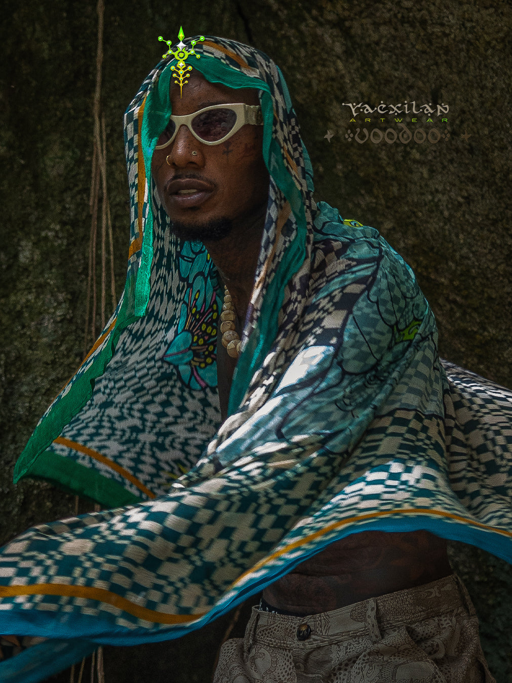 Scarf / Pareo Bamboo - PSYCHOCHIC FLOWER
