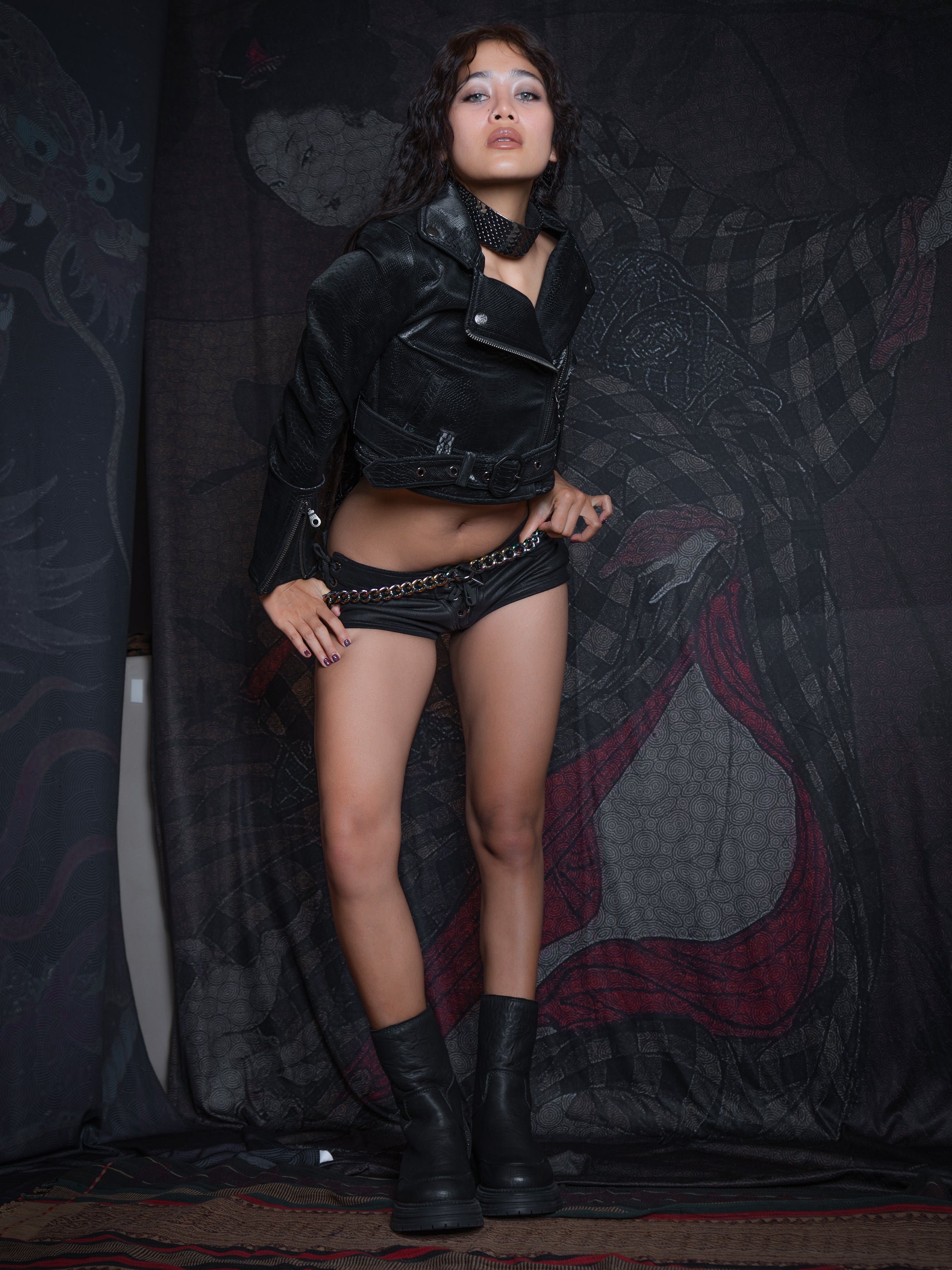 Mini Perfecto Jacket / Fake Leather - Blak KOBRA