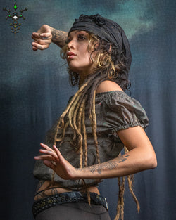 Woman Wideneck Top PIRATESSE / Voile - REBIRTH OF IKARO Earth