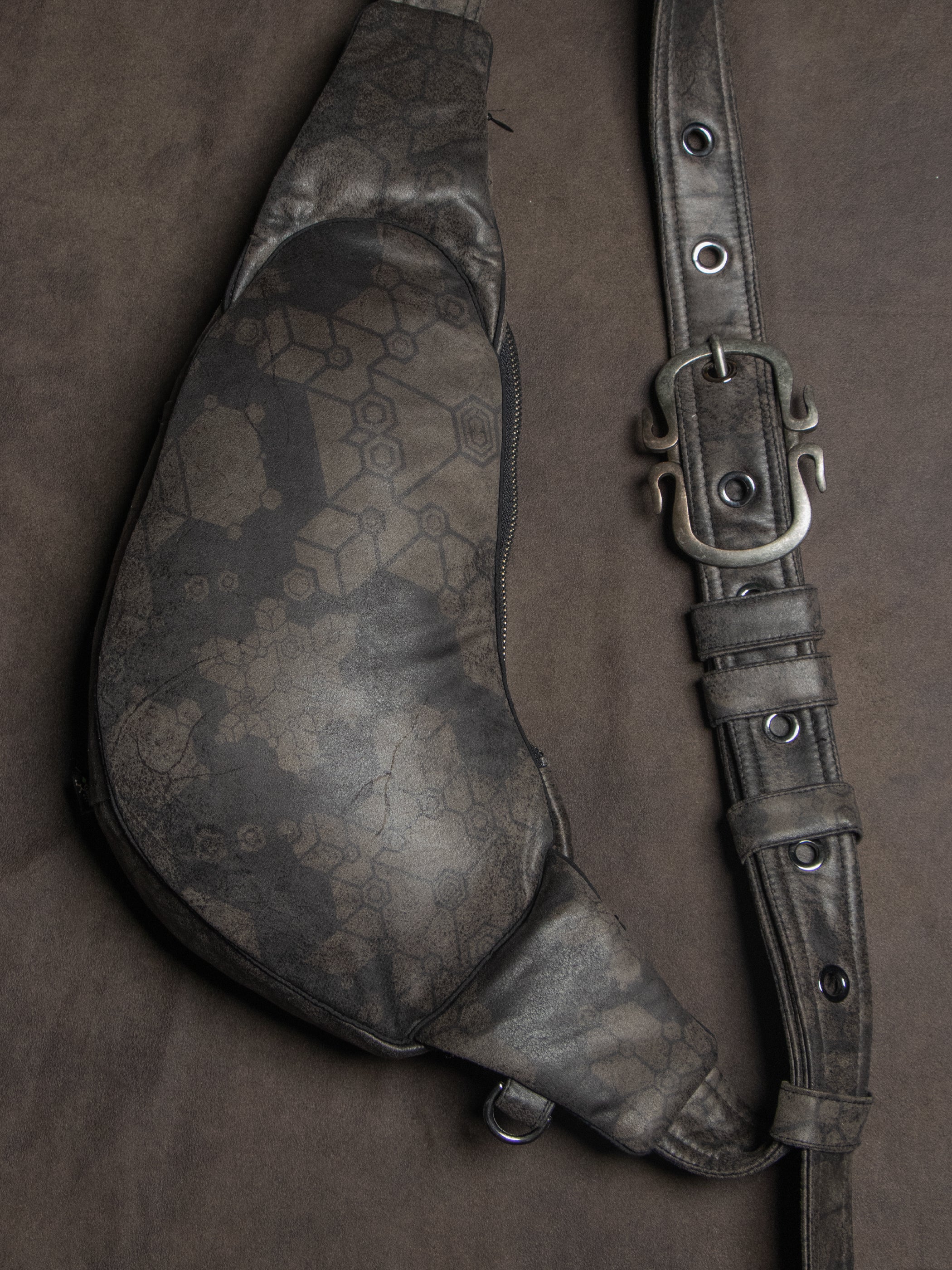 Botta Bag / Fake Leather Pirate Buckle - Grey SHAMANKA