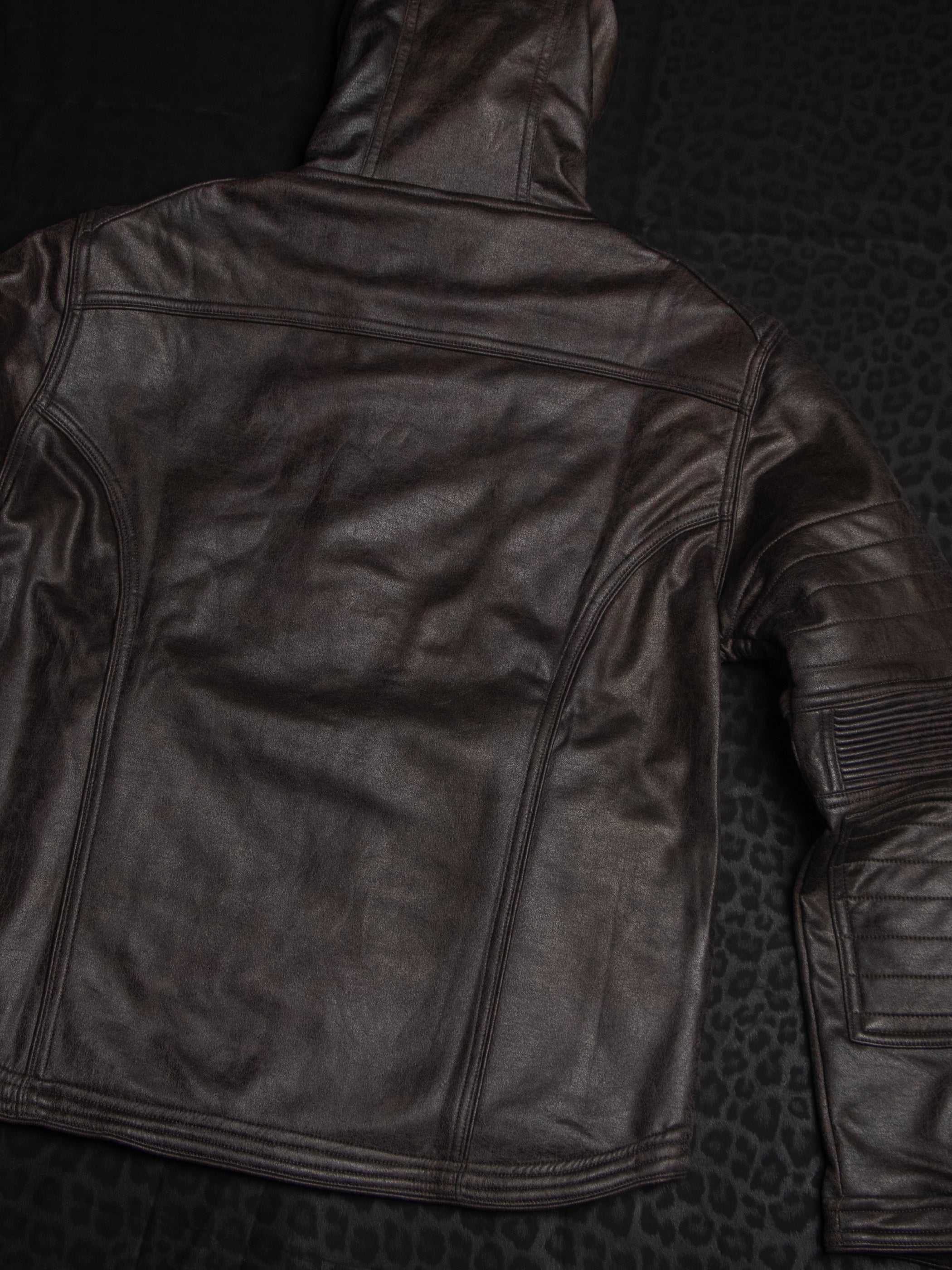 Hooded Jacket / Fake Leather Scuba - DARK OWLIENS