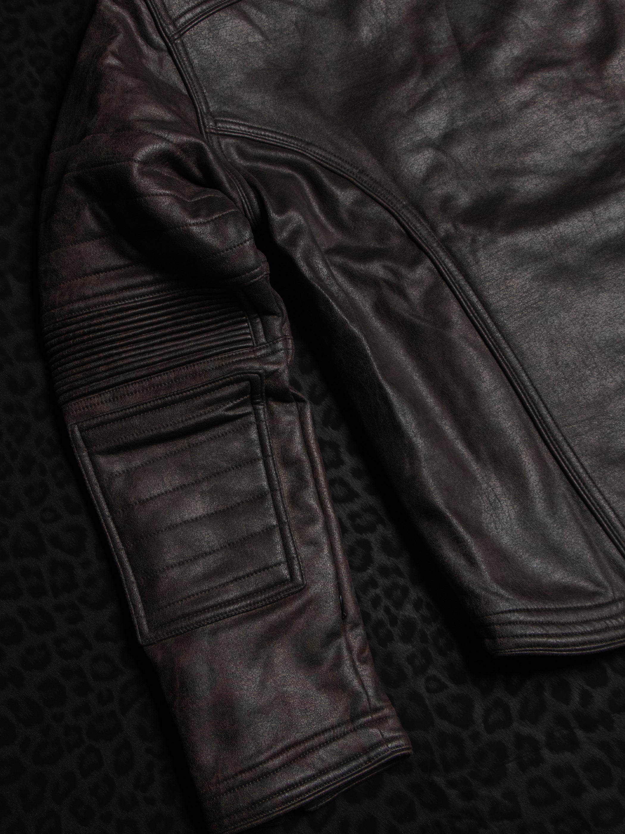 Hooded Jacket / Fake Leather Scuba - DARK OWLIENS