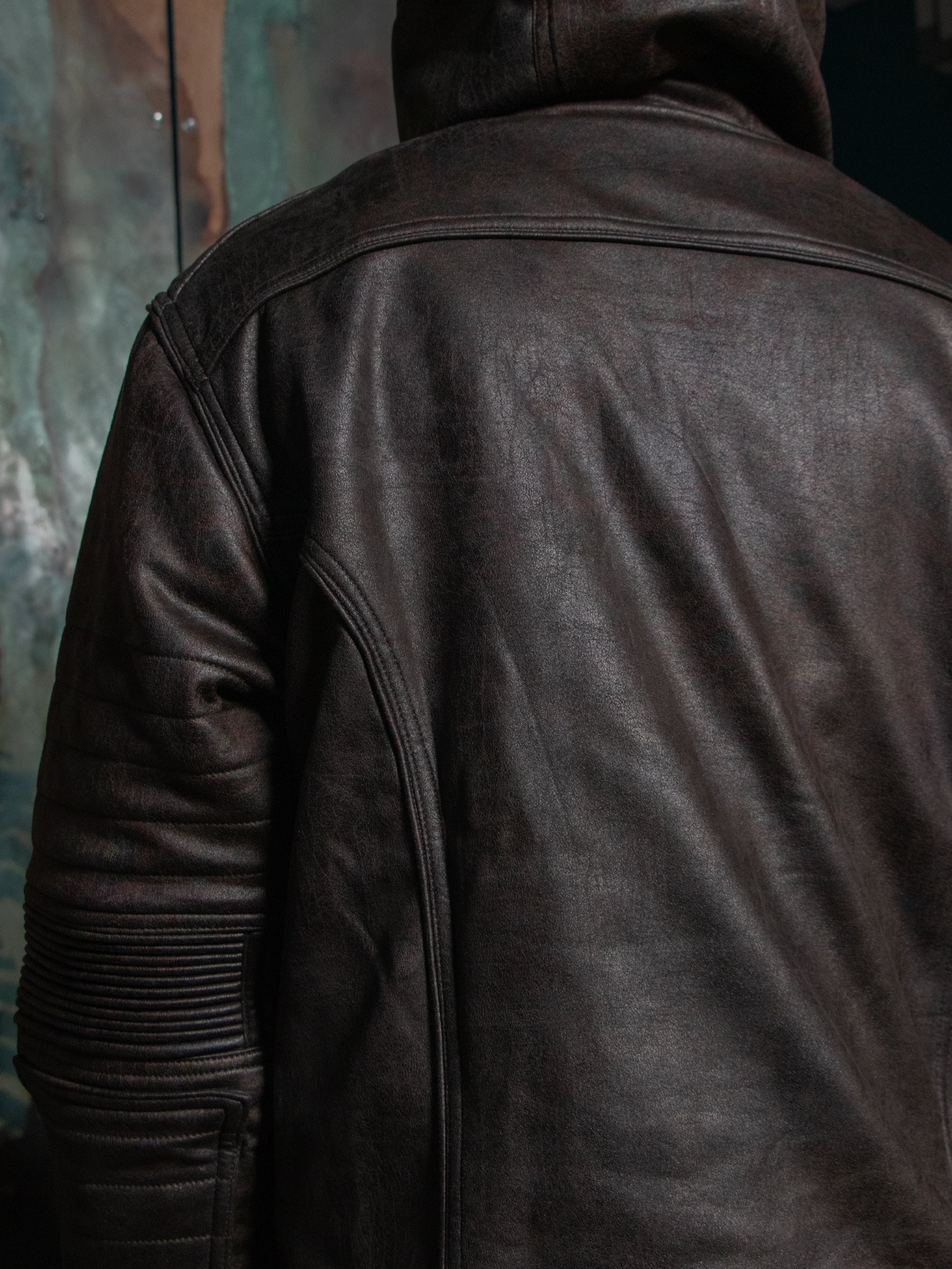 Hooded Jacket / Fake Leather Scuba - DARK OWLIENS