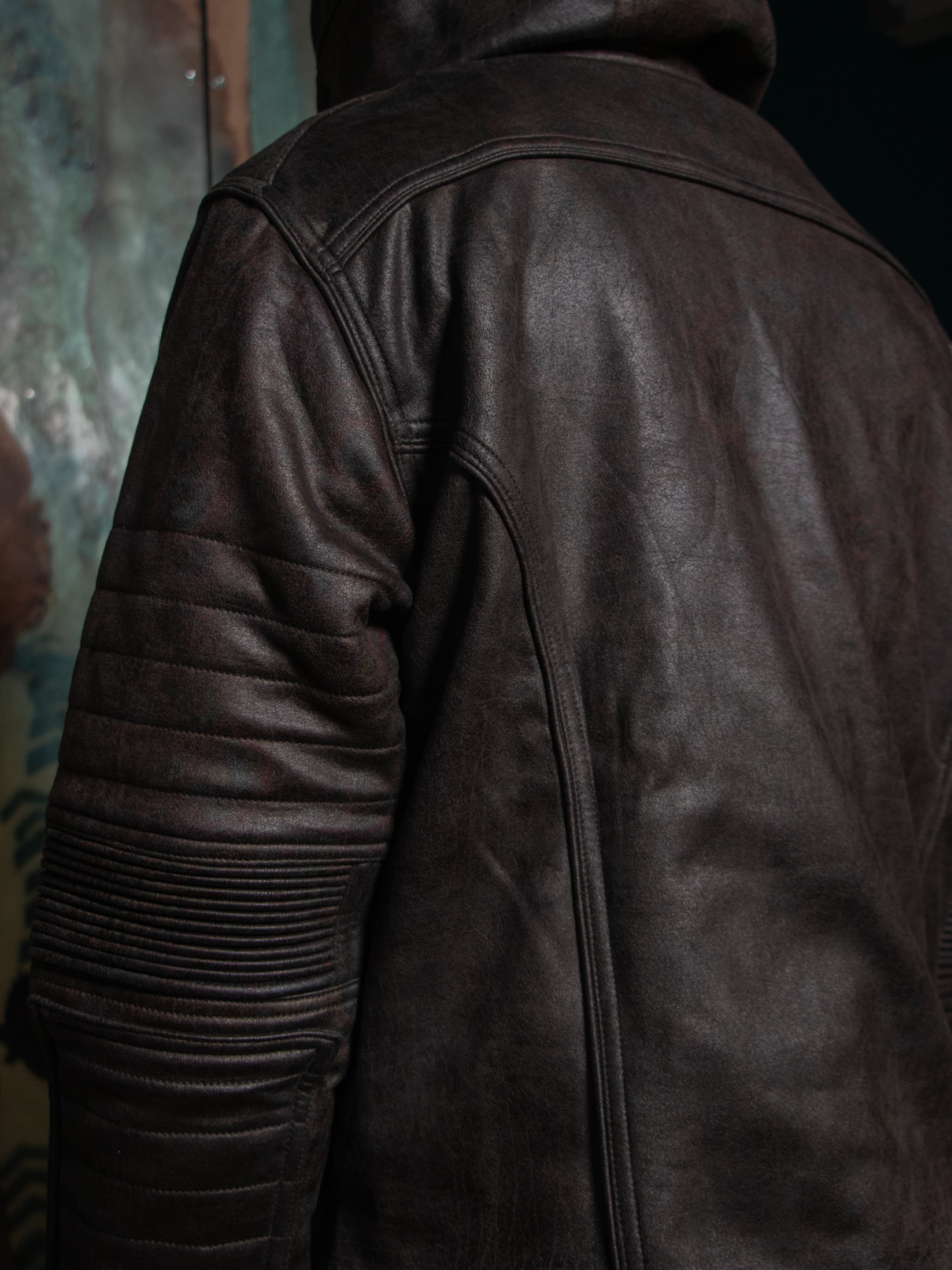 Hooded Jacket / Fake Leather Scuba - DARK OWLIENS