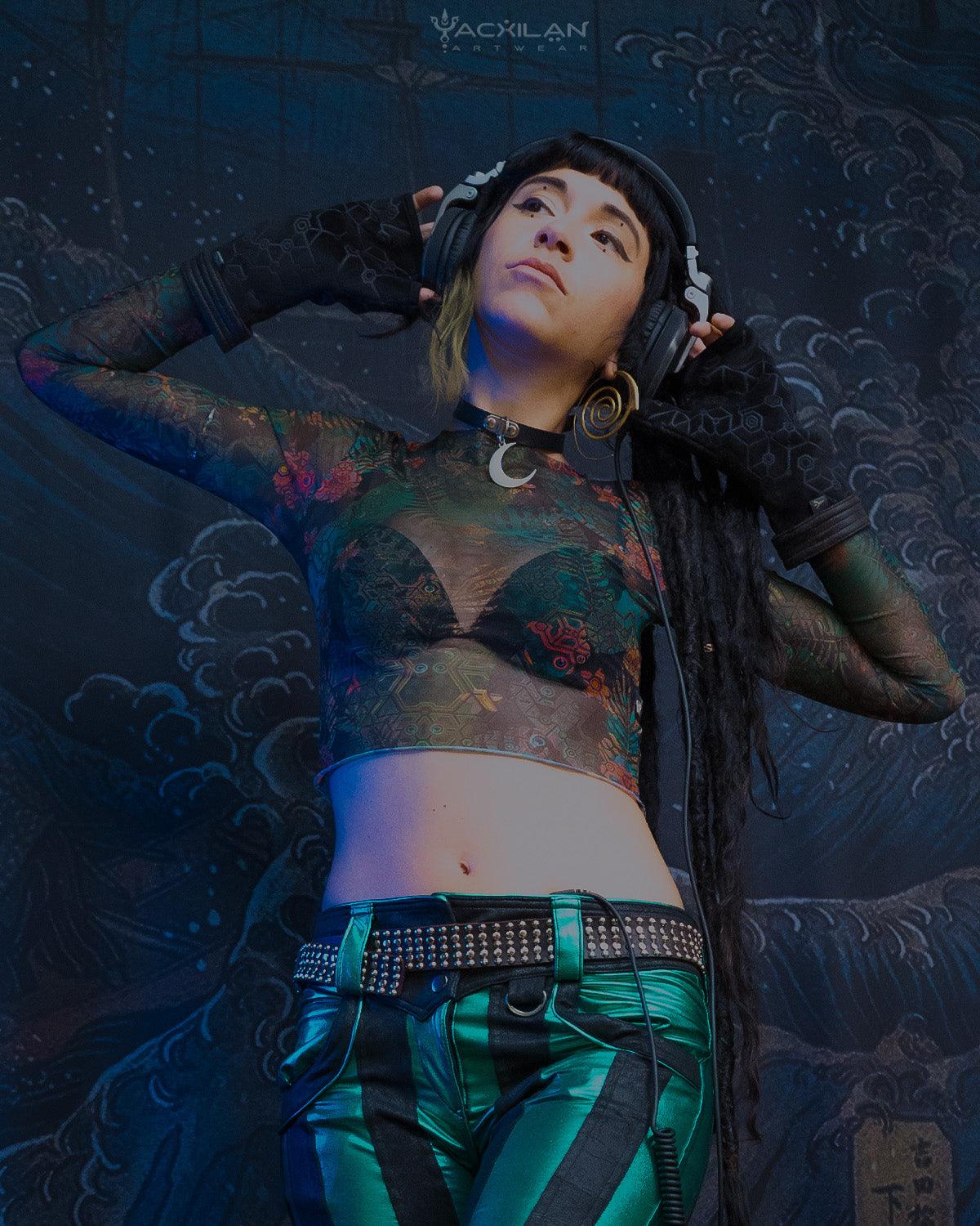 Crop-Top Woman / Longsleeve Soft Mesh - ATLANTHEON Jungle - Yacxilan Artwear