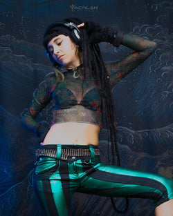 Crop-Top Woman / Longsleeve Soft Mesh - ATLANTHEON Jungle - Yacxilan Artwear