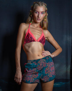 Running Shorts / Light Sportswear - ATLANTHEON Pink Lace Strippe - Yacxilan Artwear