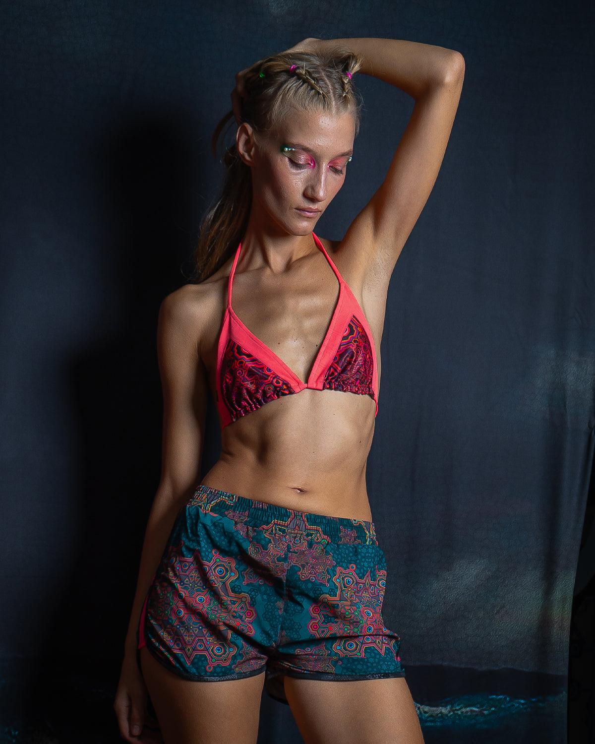 Running Shorts / Light Sportswear - ATLANTHEON Pink Lace Strippe - Yacxilan Artwear