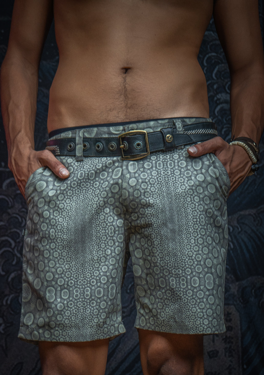 Skate Short Men / Microfiber Stripes  - NEBULA