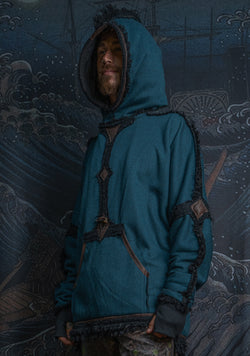 Hoodie Men SHAMANIK / Herringbone Polar - TEAL