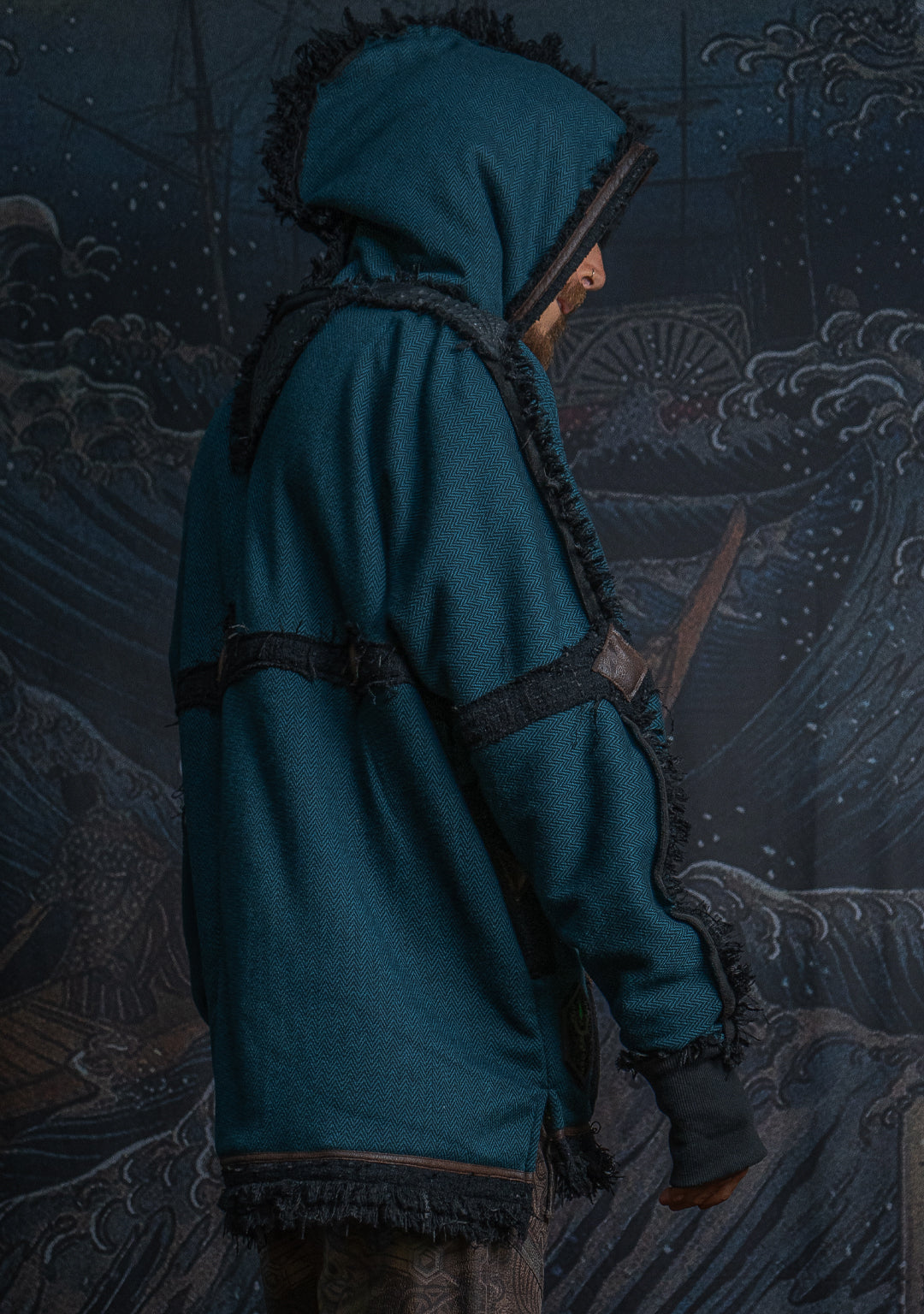 Hoodie Men SHAMANIK / Herringbone Polar - TEAL