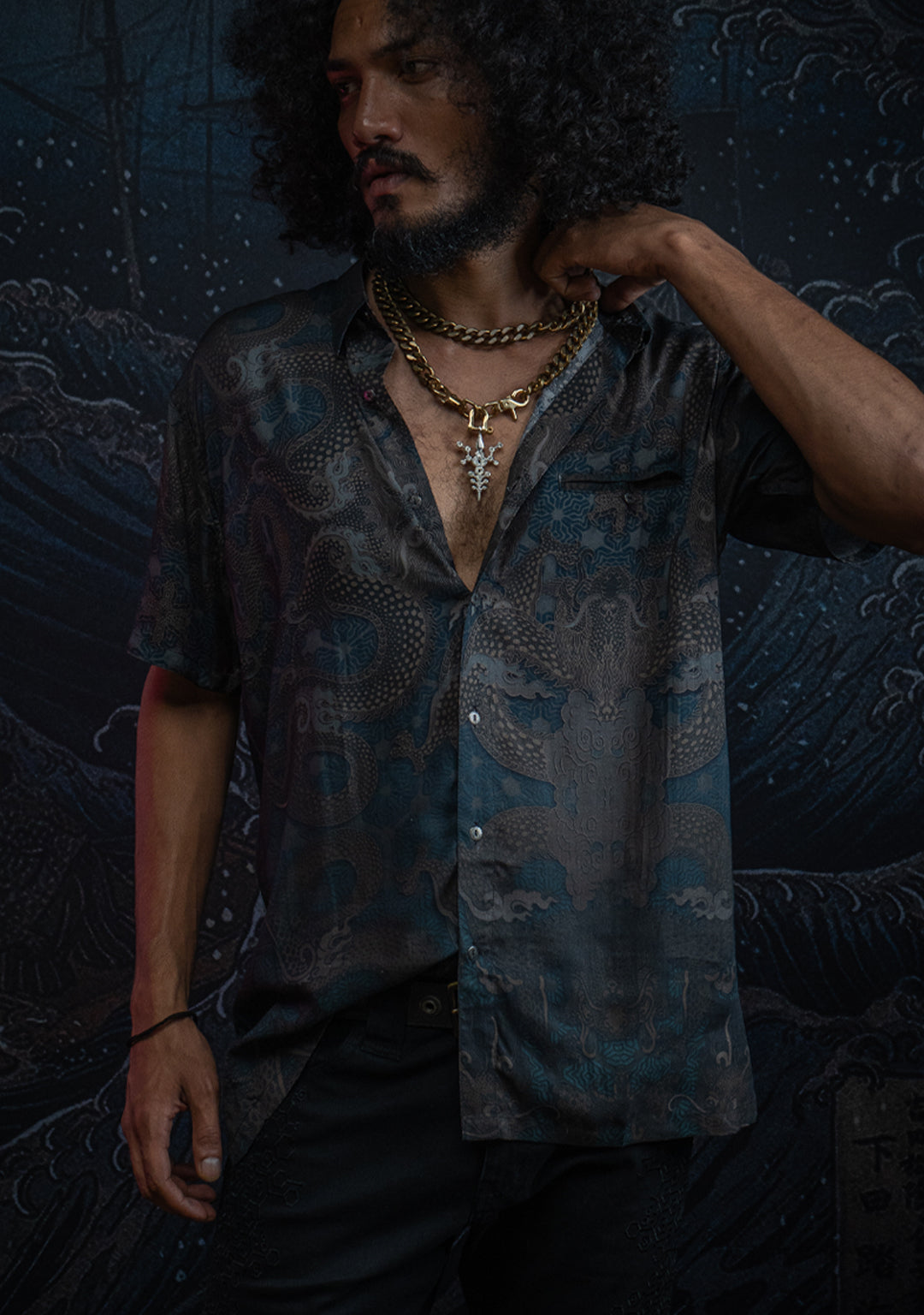 Shirt Men Half Sleeves / Bamboo - DRAGONS