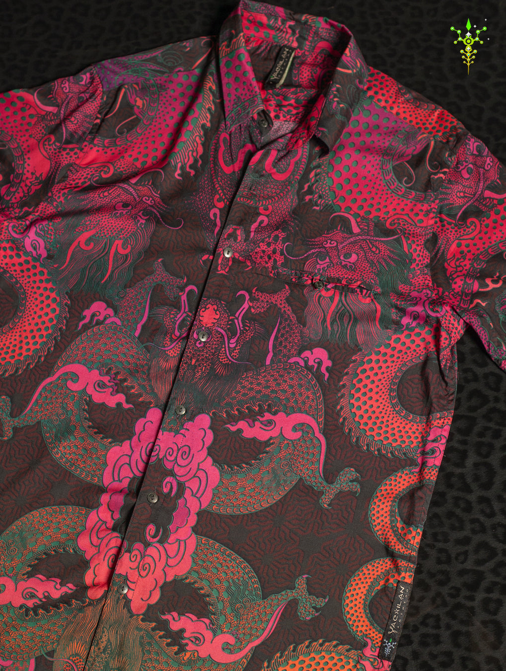 Shirt Men Half Sleeves / Bamboo - FIRE DRAGONS
