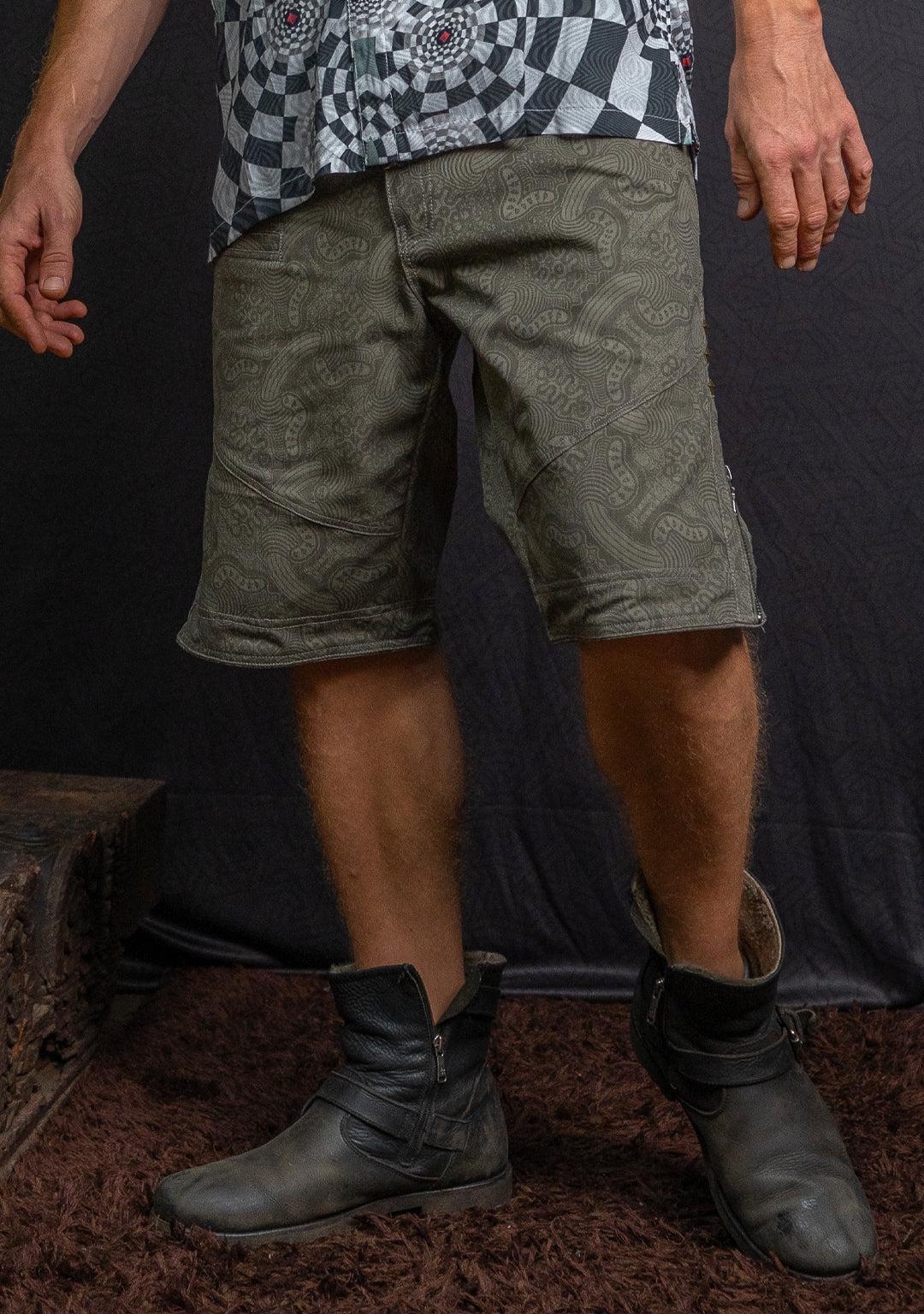 Flying Short Men / Twill Printed - Twill Earth MYCELIUM Matzokio