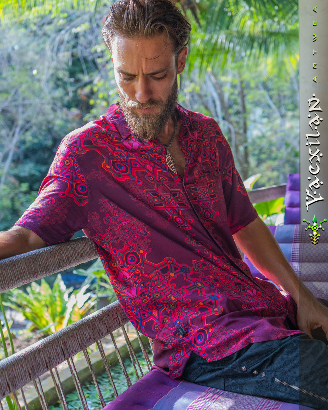 Shirt Men Half Sleeves / Bamboo - PINK DEMETRIO