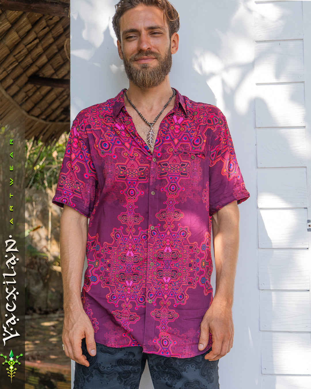 Shirt Men Half Sleeves / Bamboo - PINK DEMETRIO