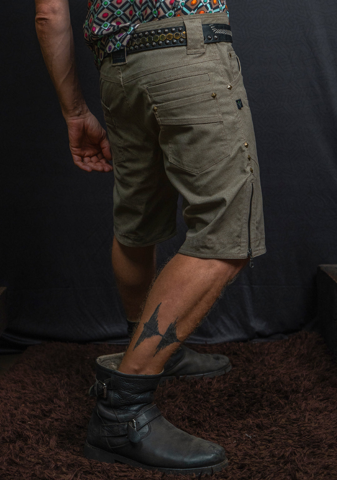 Flying Short Men / Cotton Printed - Sand SPACE INVADERS Demetrio