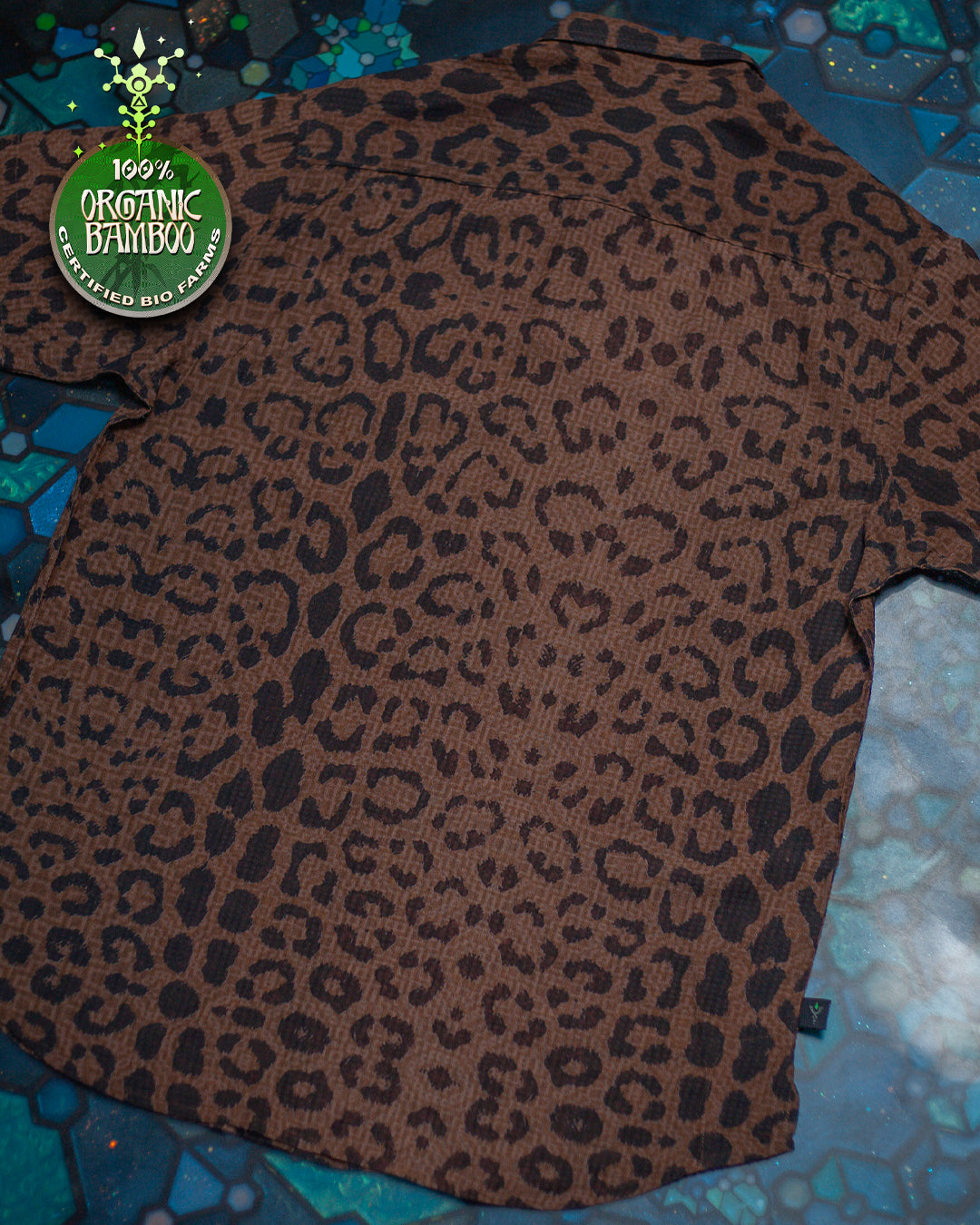 Shirt Men Half Sleeves / Organic Bio Farms Bamboo Squares - LEOPARDUS