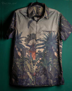 Shirt Men Half Sleeves / Cotton - JUNGLATA - Yacxilan Artwear