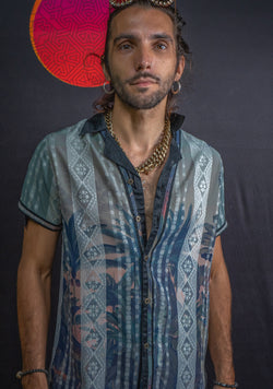 Shirt Men DOLCE Half Sleeves / Japansese Jaquard - JUNGLATA BOHO PIMP