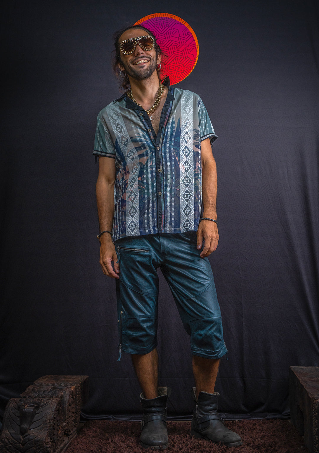 Shirt Men DOLCE Half Sleeves / Japansese Jaquard - JUNGLATA BOHO PIMP