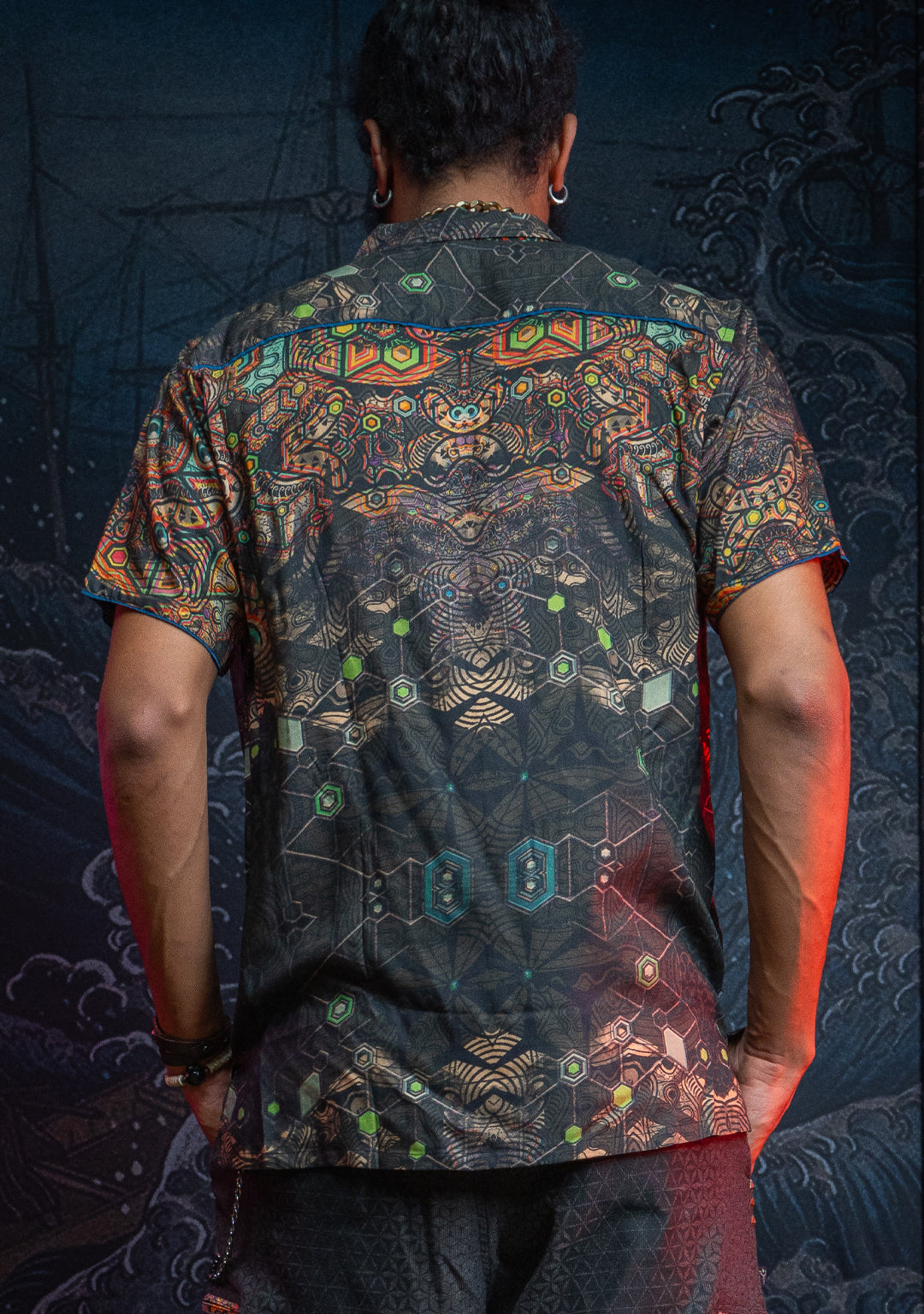 Shirt Men Half Sleeves / Earth Viscose Digital - PSYCHEDELIKA GALACTIKA