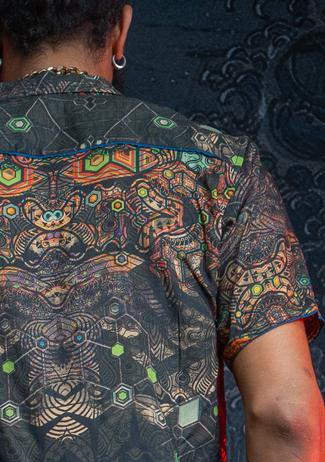 Shirt Men Half Sleeves / Viscose Earth - PSYCHEDELIKA GALACTIKA