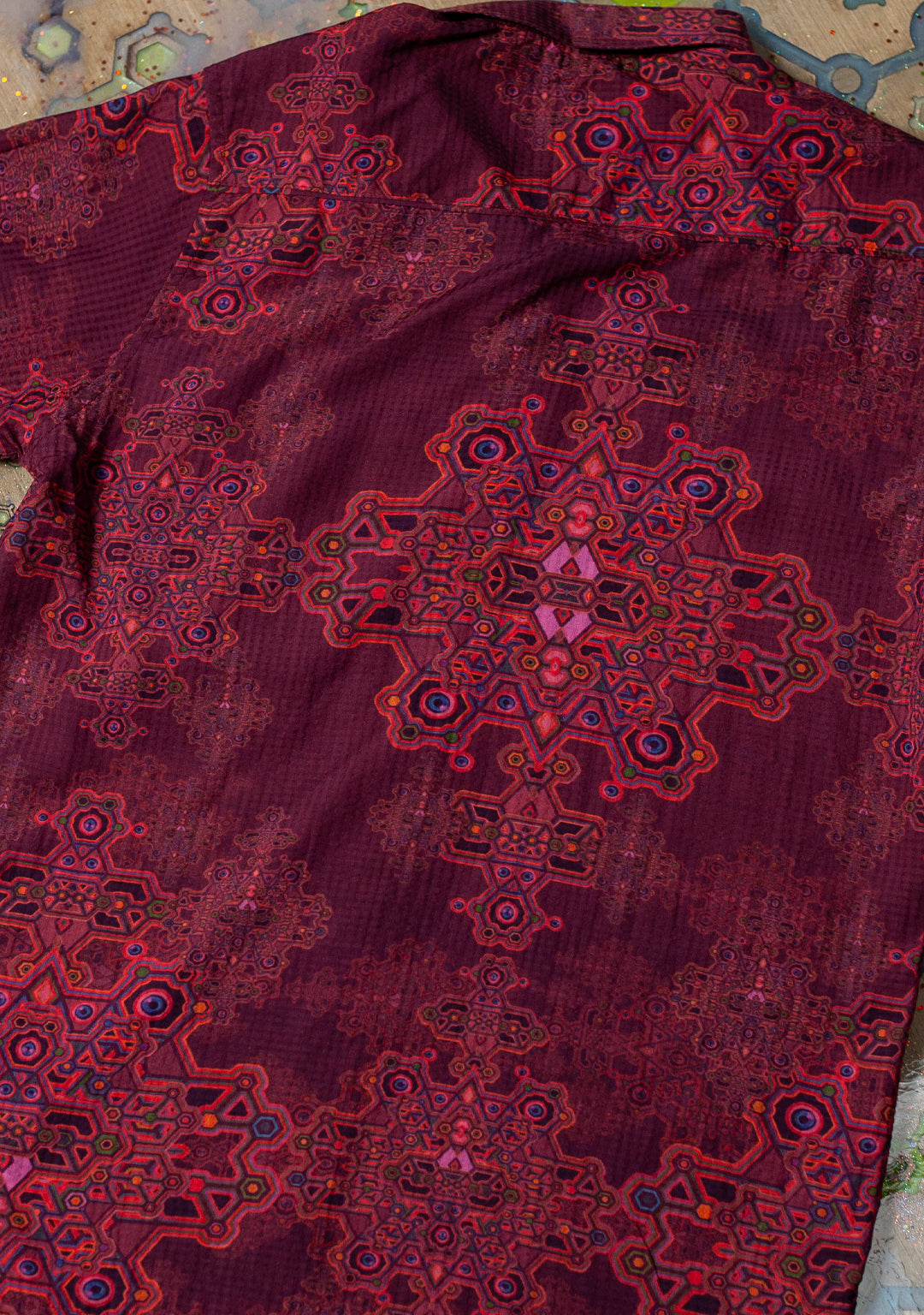 Shirt Men Half Sleeves / Organic Bio Farms Bamboo Squares - Pink DEMETRIO