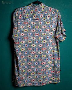 Shirt Men Half Sleeves / Viscose Jaquard Diamond Weave- ALL EYES ON YOU - Yacxilan Artwear