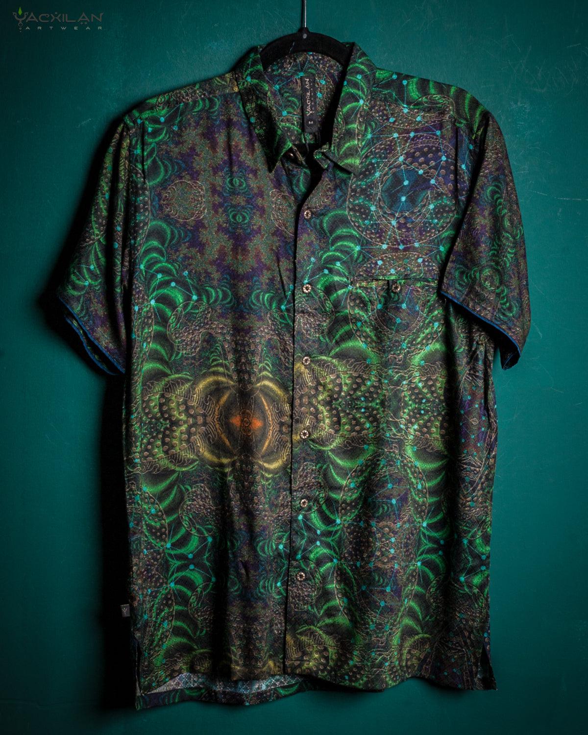 Shirt Men Half Sleeves / Viscose Jaquard Diamond Weave- ENTMOOT - Yacxilan Artwear