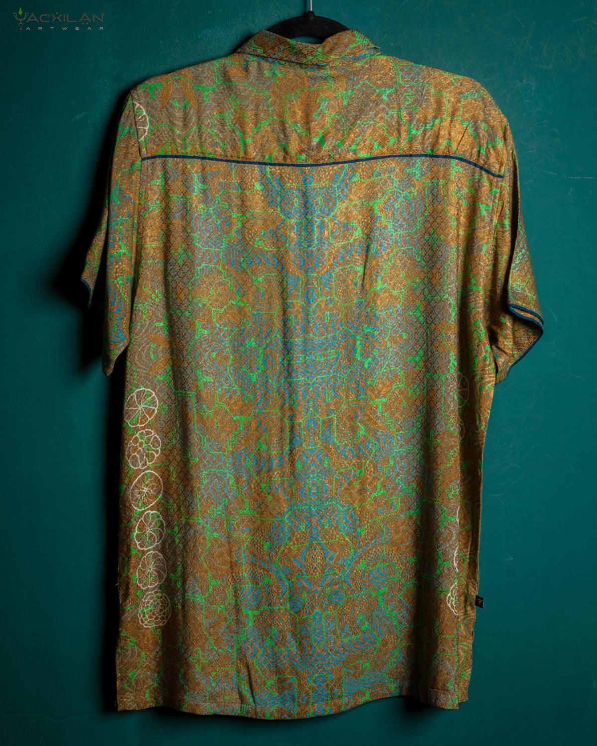 Shirt Men Half Sleeves / Viscose Jaquard Diamond Weave- SANDZ - Yacxilan Artwear