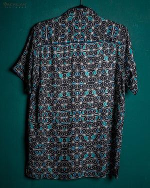 Shirt Men Half Sleeves / Viscose Jaquard Diamond Weave- SOLARIS JAPANIKA