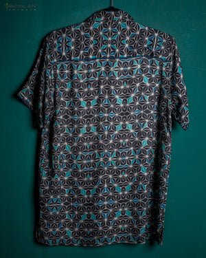 Shirt Men Half Sleeves / Viscose Jaquard Diamond Weave- SOLARIS JAPANIKA
